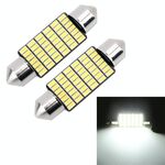 2 PCS 39mm DC12V / 1.2W / 6000K / 80LM 42LEDs SMD-3014 Luce targa per auto / Luce di cortesia, con decoder
