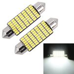 2 PCS 41mm DC12V / 1.2W / 6000K / 80LM 49LEDs SMD-3014 Luce targa per auto / Luce di cortesia, con decoder