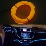 Striscia LED flessibile a luce fredda 2M per decorazione auto (luce gialla)