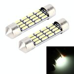 2 PCS 2W 100 LM 6000K 36MM Lampada a cupola per auto con porta bicuspide Lampada da lettura a LED con 16 lampade a LED SMD-4014, CC 12V (luce bianca)