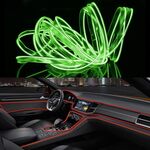 Striscia LED flessibile a luce fredda da 3 m per la decorazione dell'auto (luce verde fluorescente)