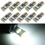 10 PCS T10 DC12V / 1.7W / 6000K / 110LM 9LEDs SMD-4014 Luce di ingombro per auto, con decodificatore