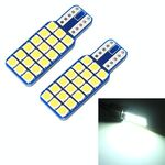 2 PCS T10 / W5W / 168 DC12V 1.8W 6000K 140LM ​​18LEDs SMD-3030 Lampada da lettura per auto Luce di ingombro, con decodificatore