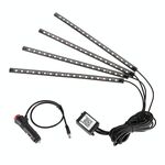 4 in 1 Accendisigari per auto universale Accendisigari a 8 colori Atmosfera LED Atmosfera Lampada decorativa leggera, con lampade del 18LEDS Lunghezza del cavo: 1,5 m