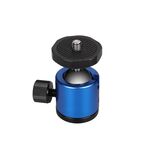 Mini testa a sfera in metallo panoramica con rotazione a 360 gradi per DSLR e fotocamere digitali (blu)
