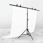 200x200cm T-Shape Photo Studio Supporto per sfondo Supporto per sfondo Kit staffa per barra trasversale con clip, senza sfondo