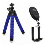 MINI POUTOPUS PORTA BLOCCO FLESSIBILE TETTORE CON CLAMP TELEFONO E TELECOMANDO (BLUE)