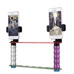 Staffa per trasmissione live per smartphone Doppio kit di montaggio per selfie a mano con 2x clip per telefono, Per iPhone, Galaxy, Huawei, Xiaomi, HTC, Sony, Google e altri smartphone