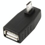 Adattatore AF da micro USB maschio a USB 2.0 con angolo di 90 gradi, supporto funzione OTG (nero)