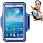 Custodia da braccio sportiva in PU con foro per auricolari per Galaxy Mega 6.3 / i9200, telefoni inferiori a 6,3 pollici (blu)