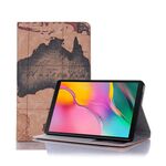 Custodia in pelle a vibrazione orizzontale con struttura cartografica con supporto e slot per schede e portafoglio per Galaxy Tab A 8.0 (2019) (nero + arancione)