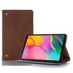 Custodia in pelle a ribaltamento orizzontale stile libro retrò con supporto, slot per schede e portafoglio per Galaxy Tab A 8.0 (2019) (marrone chiaro)