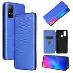 Per DOOGEE N30 Custodia in fibra di carbonio con struttura magnetica orizzontale Flip TPU + PC + Custodia in pelle PU con slot per scheda (blu)