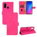 Per DOOGEE N30 Solid Color Skin Feel Fibbia magnetica Flip orizzontale Custodia in pelle di vitello PU Custodia in pelle con supporto e slot per schede e portafoglio (rosa rossa)