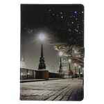 Per Samsung Galaxy Tab S6 T860 Custodia in pelle a vibrazione orizzontale con motivo dipinto con supporto e slot per schede e portafoglio e funzione di sospensione / sveglia (paesaggio urbano)