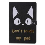 Per Samsung Galaxy Tab S6 T860 Custodia in pelle a vibrazione orizzontale con motivo dipinto con supporto e slot per schede e portafoglio e funzione di sospensione / sveglia (orecchie di gatto)