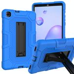 Per Samsung Galaxy Tab A 8.4 (2020) / T307 Custodia protettiva in silicone antiurto per robot a colori a contrasto + custodia protettiva per PC con supporto (blu nero)