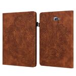 Per Samsung Galaxy Tab A 10.1 (2016) T580 Custodia in pelle con vibrazione orizzontale in TPU + PU con motivo a rilievo pavone con supporto, slot per schede e portafoglio (marrone)