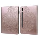 Per Samsung Galaxy Tab S8 / GALAXY TAB S7 T875 PEACCOCK Pattern Pattern TPU + PU Custodia in pelle flip orizzontale con titolare e slot per schede e portafoglio (oro rosa)
