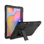 Per Samsung Galaxy Tab S6 Lite P610 Robot a colori a contrasto Custodia protettiva in silicone antiurto + PC con supporto (nero)