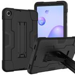 Per Samsung Galaxy Tab A 8.4 (2020) T307 Custodia protettiva in silicone antiurto per robot a colori a contrasto + PC con supporto (nero)