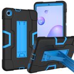 Per Samsung Galaxy Tab A 8.4 (2020) T307 Custodia protettiva in silicone antiurto per robot a colori a contrasto + custodia protettiva per PC con supporto (nero + blu)
