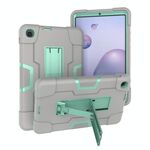 Per Samsung Galaxy Tab A 8.4 (2020) T307 Custodia protettiva in silicone antiurto per robot a colori a contrasto + custodia protettiva per PC con supporto (grigio + verde menta)