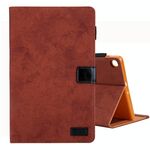 Per Galaxy Tab A 8.0 e S Pen (2019) Custodia in pelle ribaltabile orizzontale stile business, con supporto e slot per schede, cornice per foto e funzione di sospensione / sveglia (marrone)
