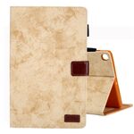 Per Galaxy Tab A 8.0 e S Pen (2019) Custodia in pelle ribaltabile orizzontale stile business, con supporto e slot per schede, cornice per foto e funzione di sospensione / sveglia (giallo)