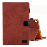 Per Galaxy Tab A 10.1 (2019) Custodia in pelle a ribaltamento orizzontale stile business, con supporto, slot per schede, cornice per foto e funzione di sospensione / sveglia (marrone)