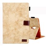 Per Galaxy Tab A 10.5 / T590 Custodia in pelle ribaltabile orizzontale stile business, con supporto e slot per schede, cornice per foto e funzione di sospensione / sveglia (giallo)