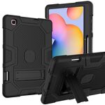 Per Samsung Galaxy Tab S6 Lite P610 Robot a colori a contrasto Custodia protettiva in silicone antiurto + PC con supporto (nero)