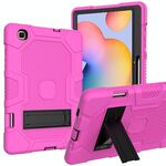 Per Samsung Galaxy Tab S6 Lite P610 Robot a colori a contrasto Custodia protettiva in silicone antiurto + PC con supporto (Rose Red Black)