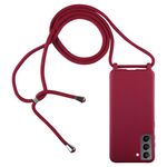 Per Samsung Galaxy S21 5G Candy Colors Custodia protettiva TPU con cordino (rosso)