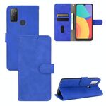 Per Alcatel 1s (2021) Pelle di colore solido Sensazione della pelle magnetica fibbia a flip orizzontale flip texture in pelle PU in pelle con supporto e carte slot e portafoglio (blu)