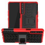 Per LG Stylo 7 4G texture pneumatici TPU antiurto TPU + custodia protettiva per PC con supporto (rosso)