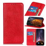 Per Sony Xperia 10 III Magnetic Crazy Horse Texture Caso in pelle flip orizzontale con supporto e carte e portafoglio (rosso)