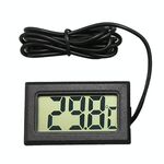 Mini termometro digitale LCD per frigorifero e congelatore, dimensioni inserto 46 mm x 26,6 mm, lunghezza cavo 1 m (nero)