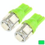 Lampadina di segnalazione per auto T10 Green 5 LED 5050 SMD (coppia) (verde)