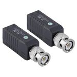 2 PCS CCTV Twisted BNC Single Channel Video Passive Balun Transetrasmettitore (nero)