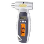 4 in 1 (indicatore digitale per pneumatici + torcia elettrica + martello di emergenza + taglierina per cintura di sicurezza di emergenza) Strumento di utilità di emergenza (argento)