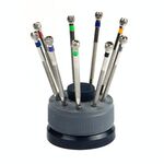9 pezzi 0,5 mm-2,5 mm kit di strumenti per cacciaviti per riparazione di orologi (argento)