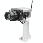 Telecamera di sicurezza LED IR di sorveglianza wireless fittizia falsa con rotazione di 45 (argento)