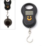Bilancia digitale appesa elettronica portatile LCD, escluse le batterie (nero)