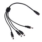 Cavo di alimentazione CC da 1 femmina a 4 spine maschio 5,5 x 2,1 mm (nero)