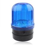 Spia stroboscopica a 6 LED per auto con forte base magnetica (blu + nero)