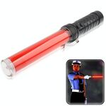 Bastone LED rosso con controllo del traffico di sicurezza a 3 modalità con torcia, lunghezza: 29,5 cm (rosso)