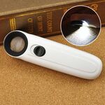 Lente d'ingrandimento portatile 40X stile punto esclamativo con luce a 2 LED