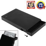 Recinzione esterna HDD / SSD SATA da 2,5 pollici, senza attrezzi, interfaccia USB 3.0 (nera)