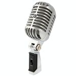 Microfono dinamico classico cablato professionale, lunghezza: 18 cm (argento)